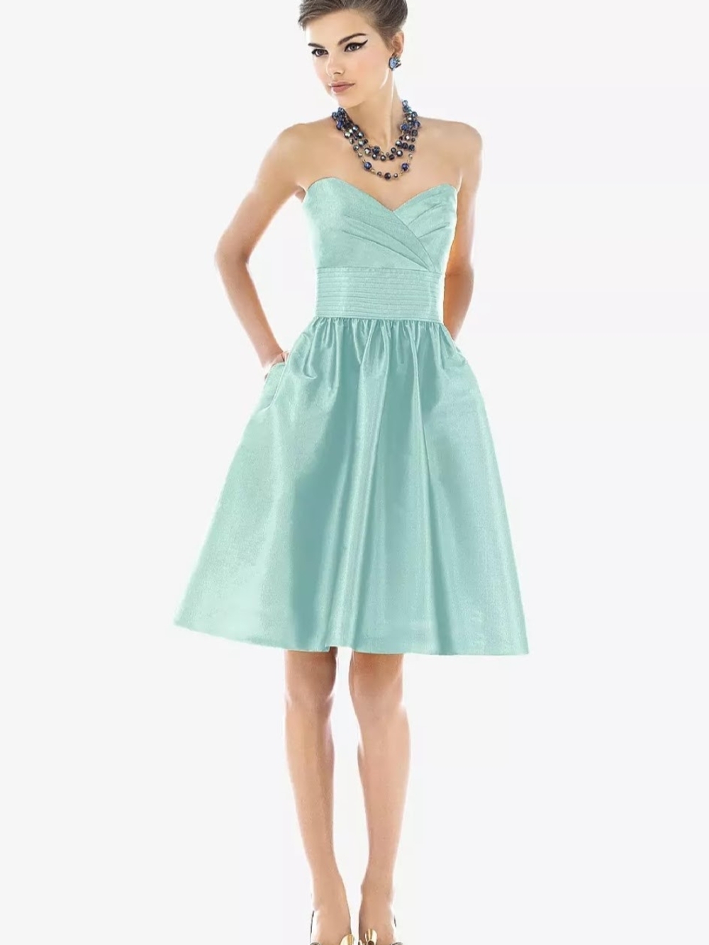 ALFRED SUNG Kaleigh Cocktail Dress in Coastal Seaside Size 12
